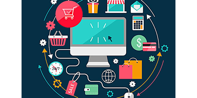 卡通电子商务插画矢量素材 商业信息咨询领域的视觉利器